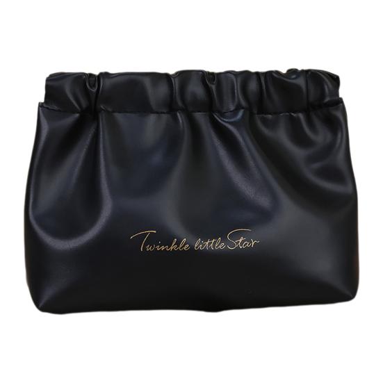 

Портативная косметичка, водонепроницаемая косметичка, без молнии, самозакрывающийся дорожный органайзер для кистей, помады, ежедневного использования, деловых поездок чёрный