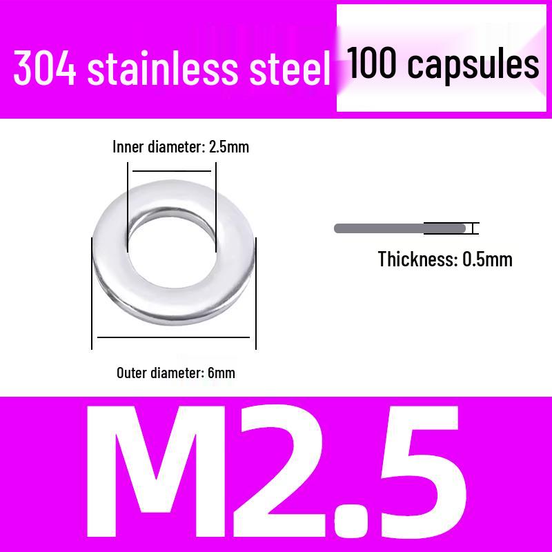 304 Stainless Steel Flat Washer for M1.6-M45 Screws