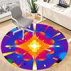 1PC Abstract Colorful Design Office Round Rug, Non slip, Soft and Durable Office Rug for Interior Decoration, Perfect for Office