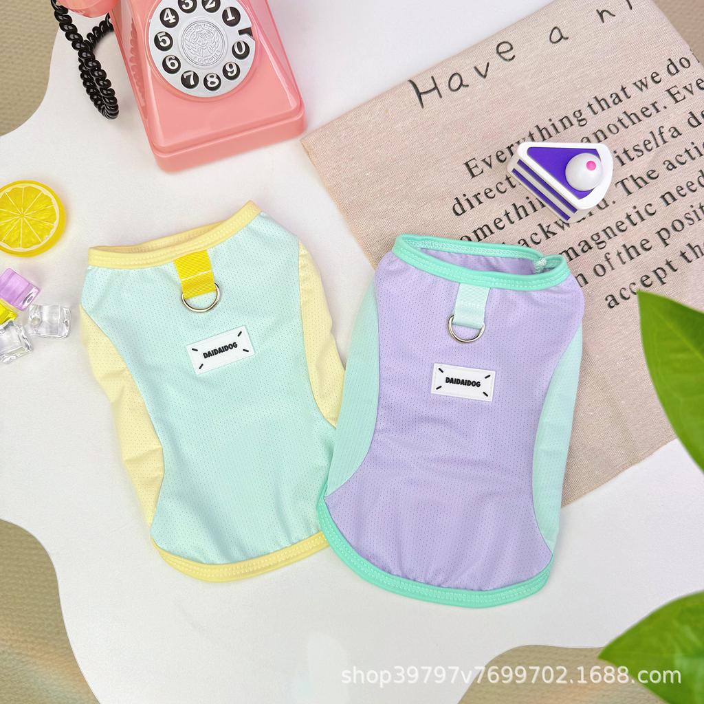 Pet clothes spring and summer thin breathable ice silk cool clothes dog cat clothes cool vest sunscreen clothes