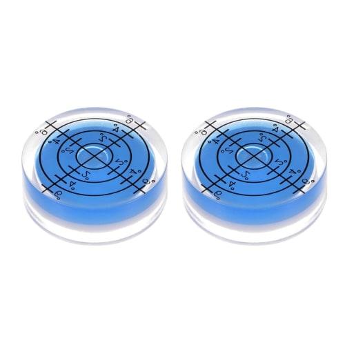Phyxiul Mini Level, Set of 2, Small Round Level with Graduation, Incline, Measuring Tool, Mountable, Transparent, High Accuracy, for Level Calibration