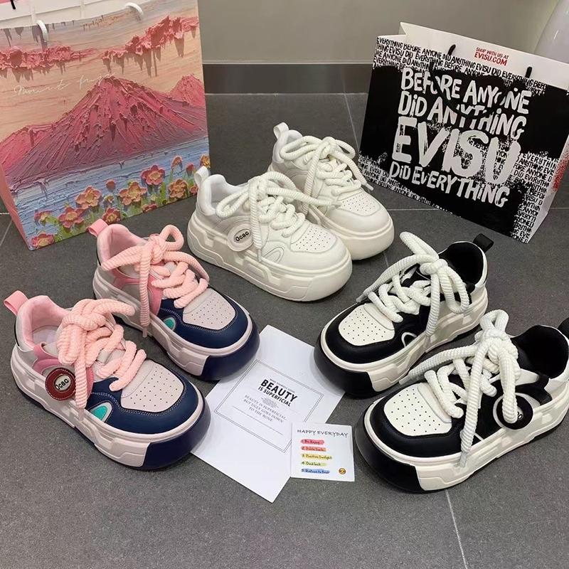 Women Platform Sneakers Mixed Colors Sports Shoes Lace Up Comfortable Shoes Casual Fashion Outdoor Running Tennis Sneaker Female