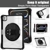 For iPad Pro 11 (2024) Case Hand Strap Kickstand PC+TPU+Acrylic Clear Tablet Cover