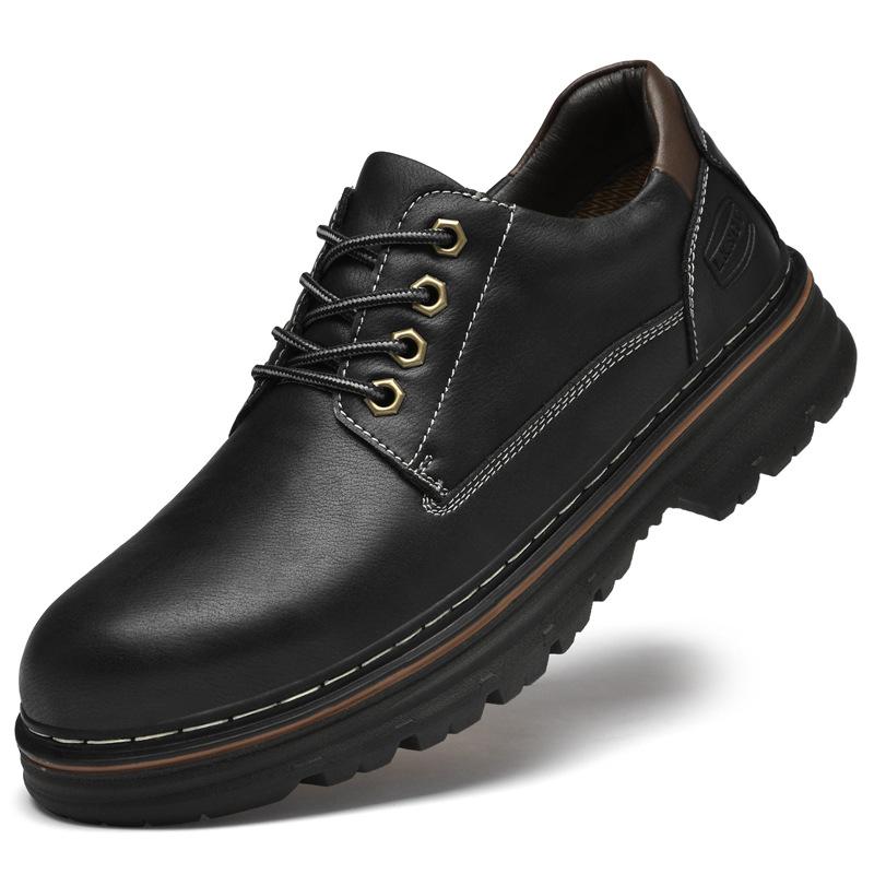 Autumn new outdoor casual leather shoes men's low-top cowhide tooling shoes men's lace-up men's single shoes tide