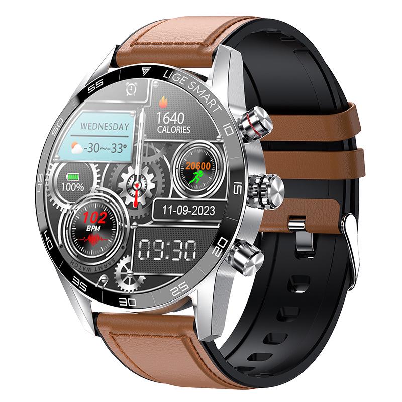 Men's Large-Screen Round Dial Smartwatch with Multi-Functionality and Bluetooth Calling