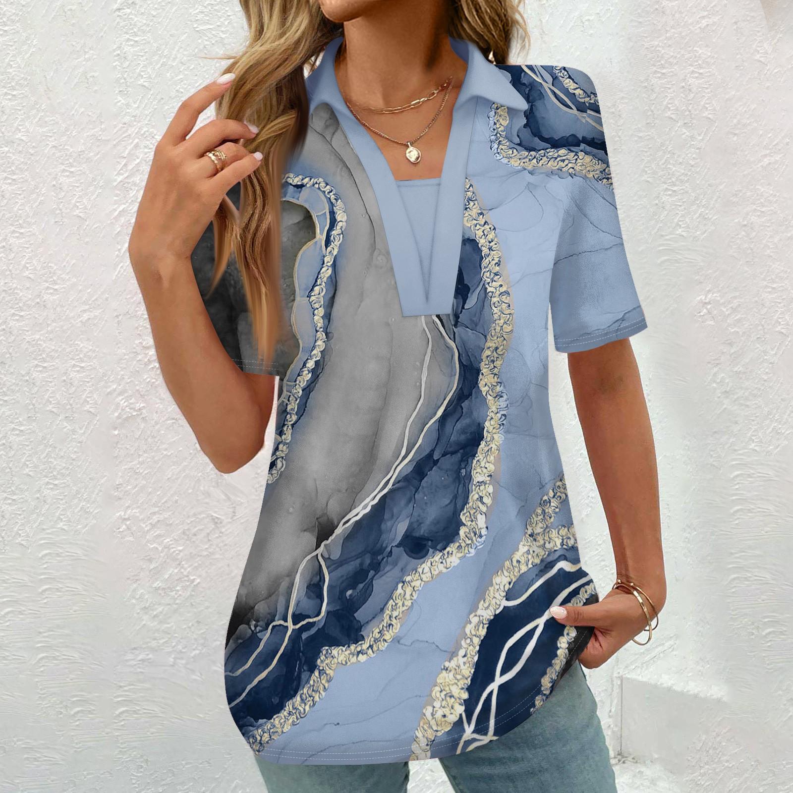 

Женская модная повседневная рубашка с коротким рукавом с винтажным принтом на пуговицах, блузка XL