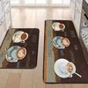 1 Stück Kaffeepause Muster Küchenteppich Rutschfeste Fußmatte Pop Design Badezimmerteppich Badematte Teppich für Zuhause Spüle Wäsche ecoreeree