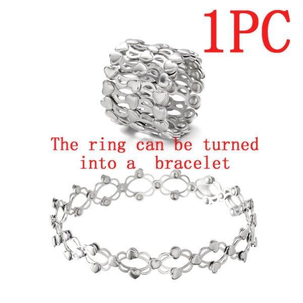 Douyin Internet celebrity with the same telescopic ring, a two-wear new creative magic telescopic ring deformable copper bracelet