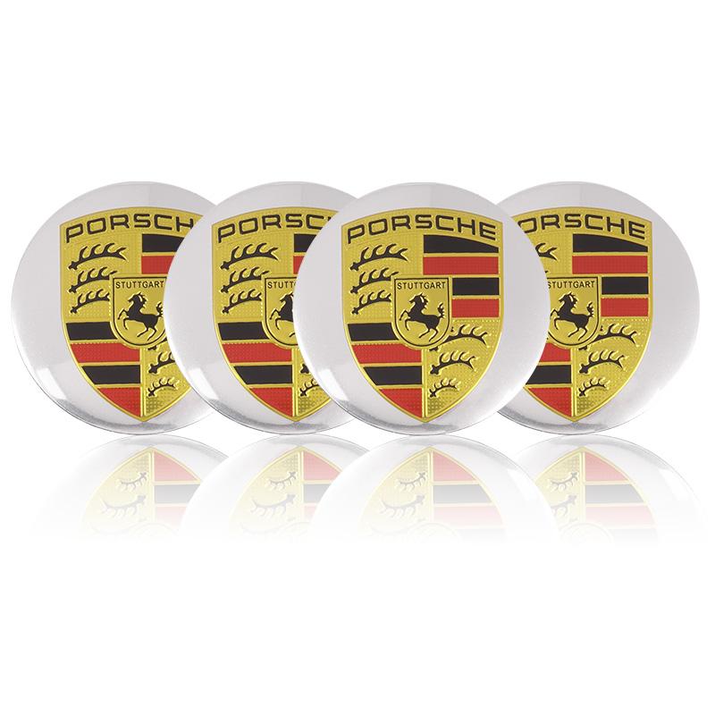 4pc Car Wheel Center Caps Rim Cap Logo Stickers Car Key chain For Porsche Cayenne Panamera Macan 911 Taycan Boxster Car Keychain