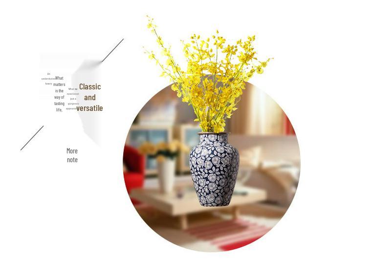 Chinese Retro Blue and White Porcelain Vase for Floral Arrangements