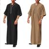 Men Muslim Islamic Kaftan Arab T Shirt Men Long Robevintage Middle Sleeve Robe Loose Dubai Saudi Long Top Ramadan Muslim Dress