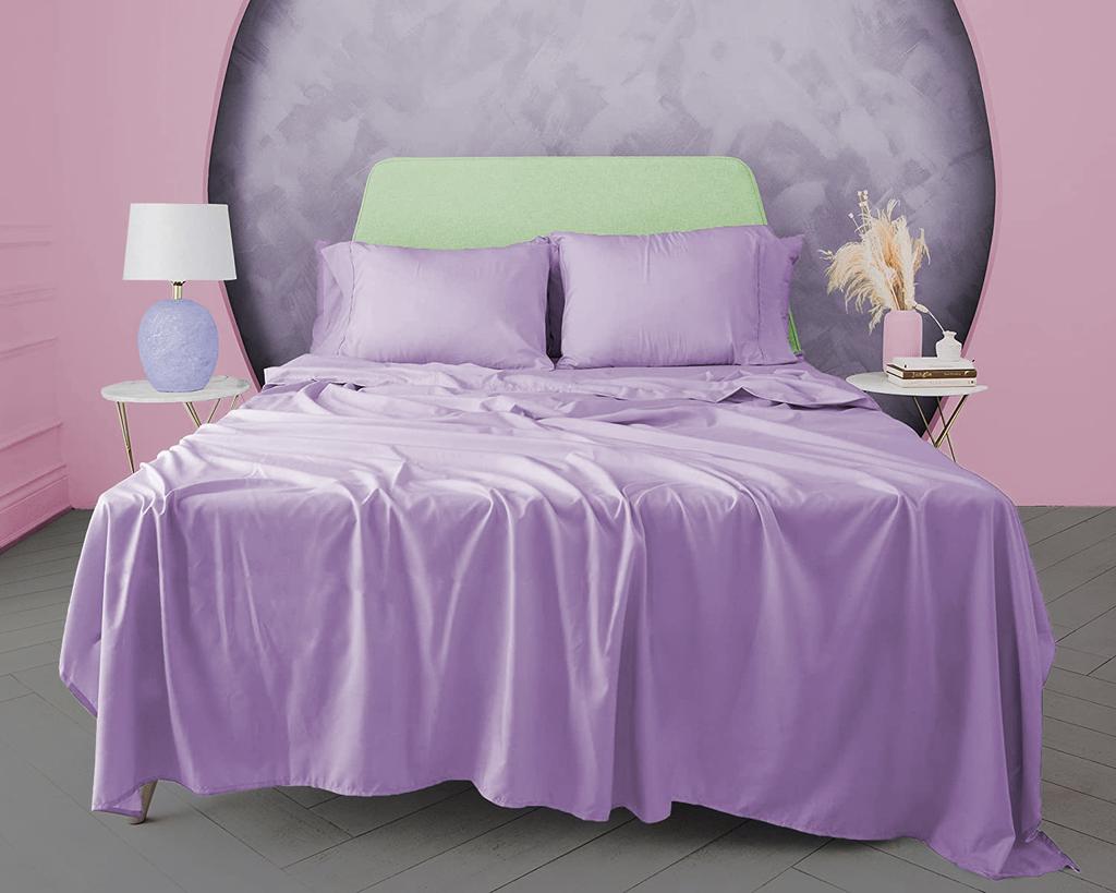 3dílná sada jednobarevných prostěradel ze 100% egyptské bavlny, 600TC - obsahuje 1 prostěradlo a 2 polštáře, různé velikosti a barvy