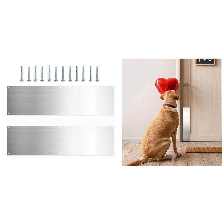 2pcs Door Kicking Plates Durable Metal Plate with Screws Prevent Door from Kicking
