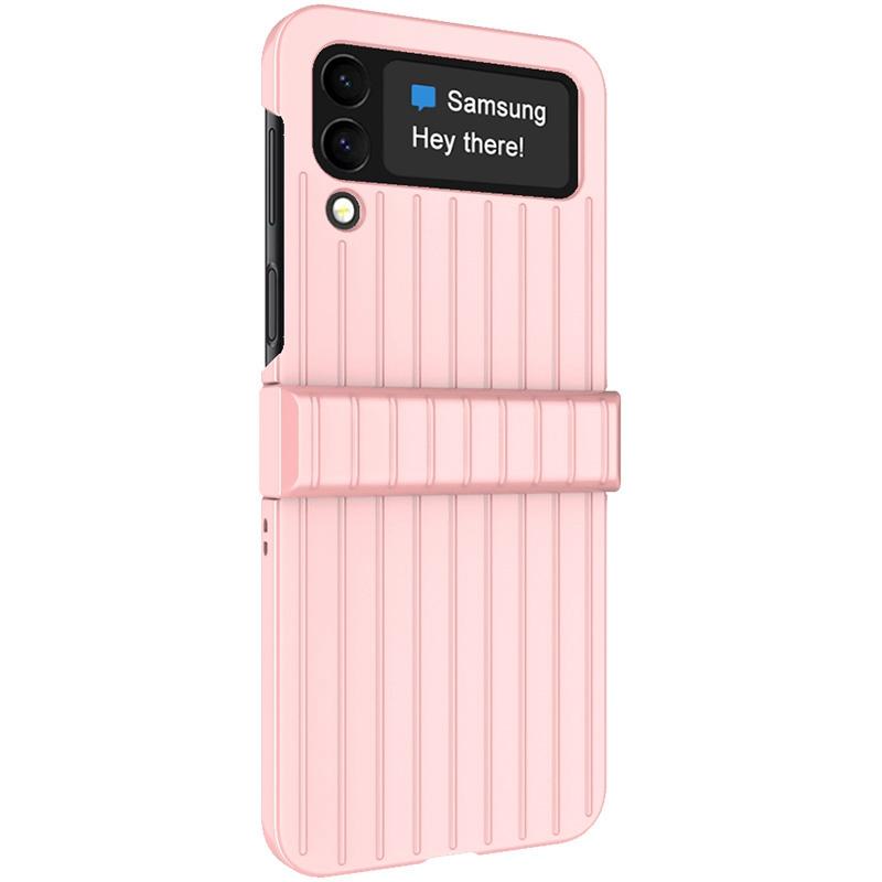 

IMAK JS-3 Series Suitcase Style for Samsung Galaxy Z Flip4 5G Hinge Design Anti-fall Hard PC Phone Cover Pink