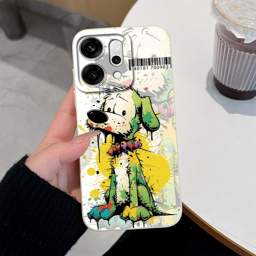 For Oppo Reno14 Pro 14F A5 A5X K13 Phone Cases Table Cartoon Cat Pattern Phone Case Camera Protection Shockproof Silicone Covers For Oppo Bumper Shell