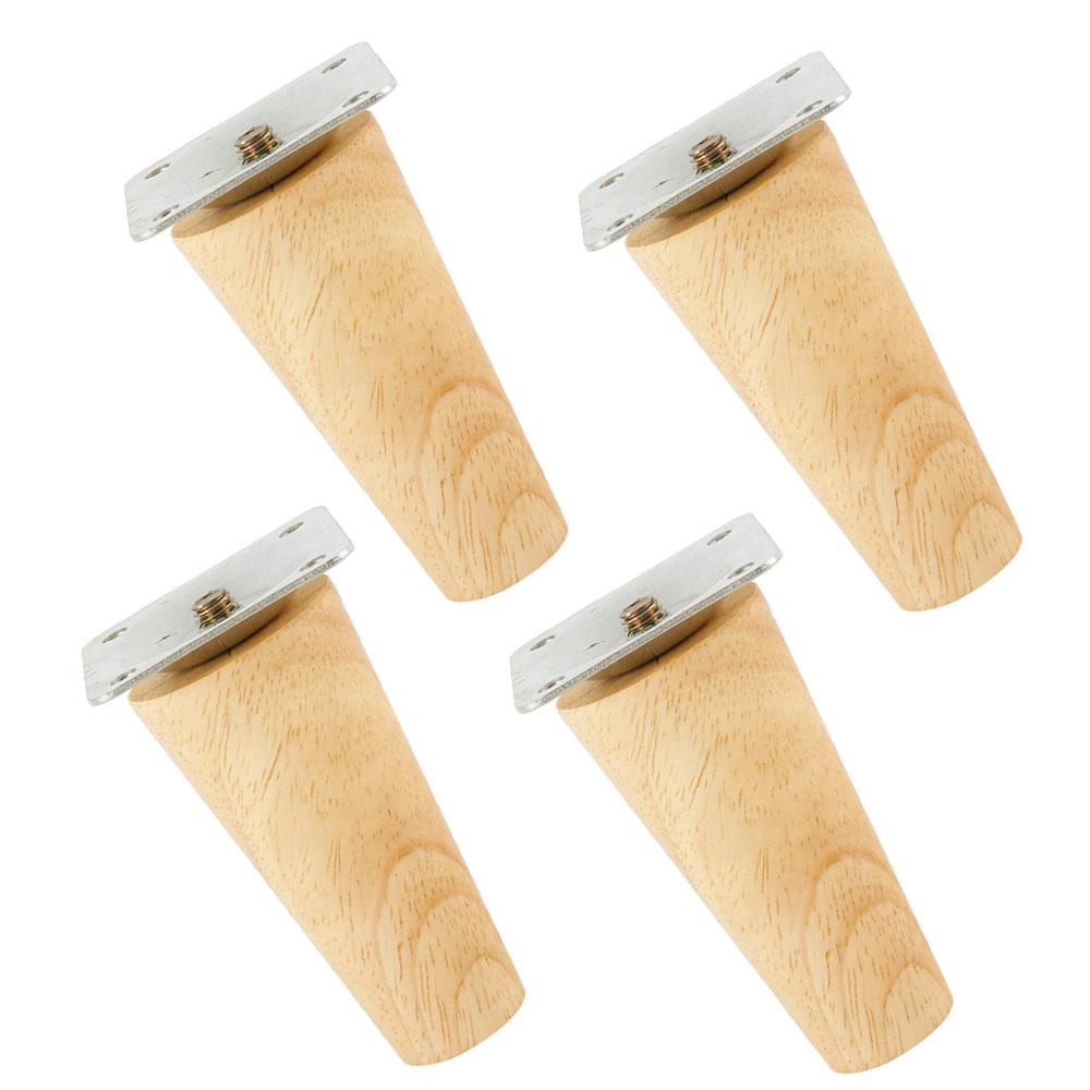 4-pack Meubelpoten Houten Massieve Meubelvoeten Schuin/Recht Tafelpoten Huis Antislip Stoel Vervangingspoten Schuin Voet