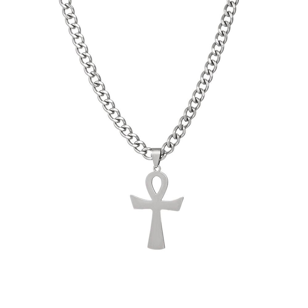 Minimalist Titanium Steel Pendant Necklace With Polished Finish For Unisex Fashion