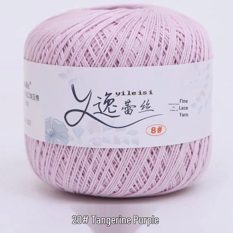 8# 100% Cotton Lace Yarn - 50g Ball, 400m, Strong Twist Crochet Thread for Hand-knitting, Flowers, Hats, and Cardigans - Free Shipping.