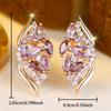 Elegant Purple Zircon Drop Earrings for Women Luxury Gold Color Wedding Party Jewelry Gifts