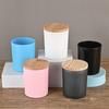 Colored Frosted Glass Candle Jar with Optional Lid - Creative Wide Mouth Design