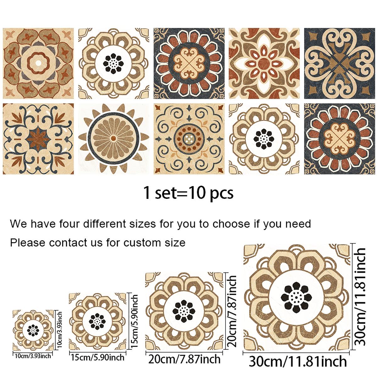 

Марокканские Ретро Кристальные Твердые Наклейки на Стену - Декор для Ремонта Дома 20cm×20cm, 10 pieces