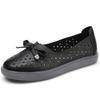 Fashion Genuine Leather Shoes Hollow Out Women Ballet Flats Summer Women's Solid Soft Bottom Shoes Woman Slip on Loafers