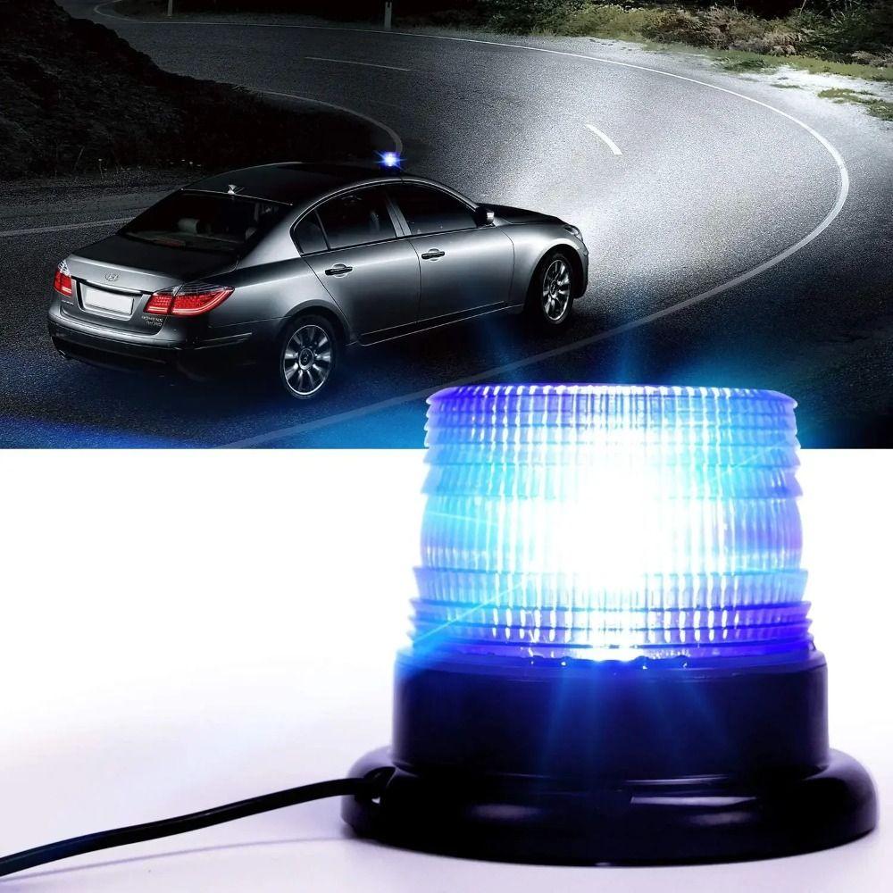 Magnetic Base Warning Light Blue Amber Red Flashing Beacon New LED Strobe Light Universal