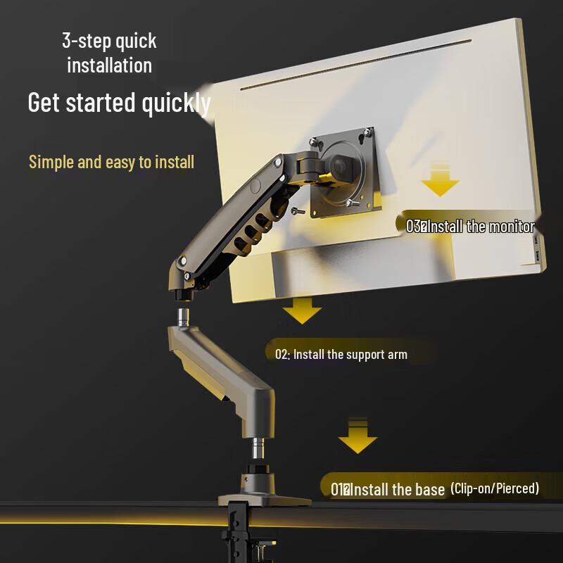 Adjustable Gas Spring Desktop Monitor Arm