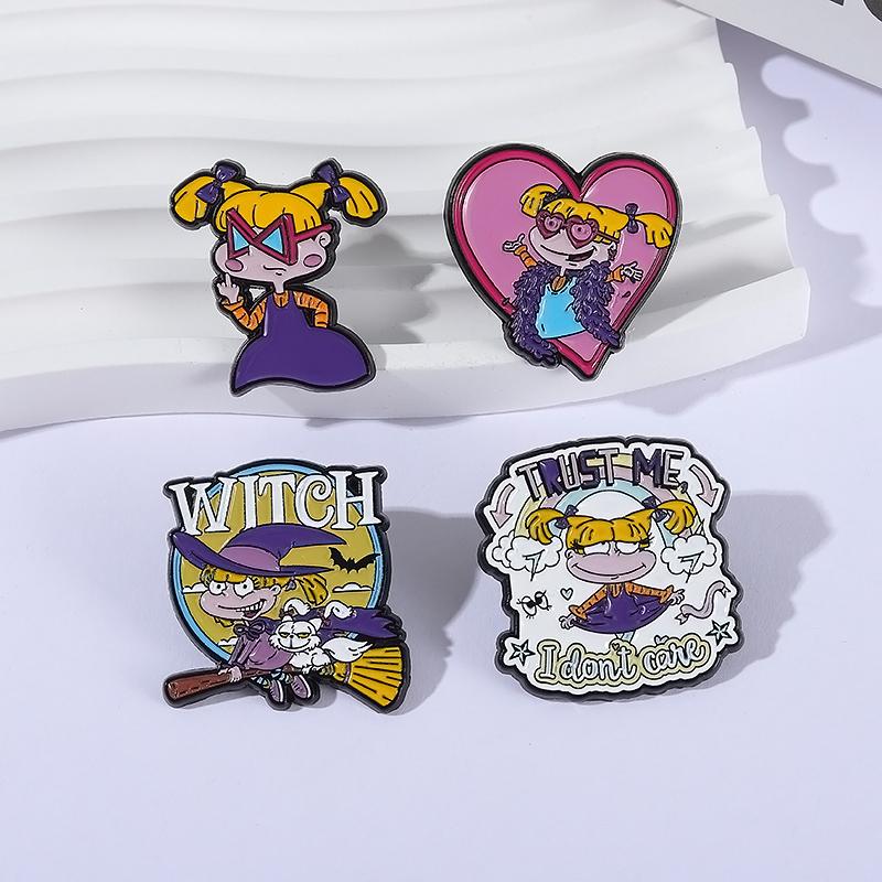 Cartoon Adventure Animated Enamel Pins Yellow Hair Naughty Girl Anime Characters Brooches Lapel Badge Jewelry Gifts for Friends