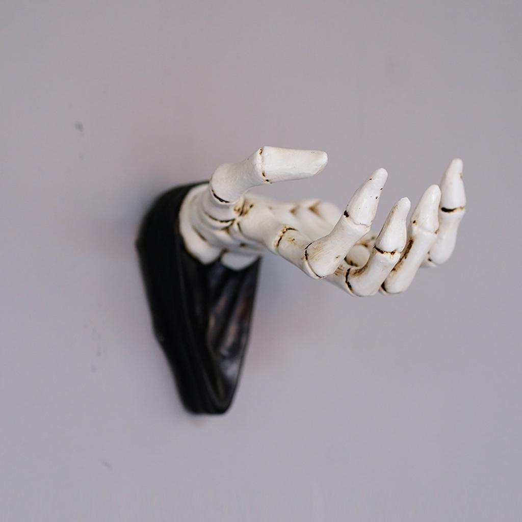 Sturdy Resin Skeleton Hand Jewelry Stand Multifunctional Wall Hook Portable for Keys and Accessories Organization
