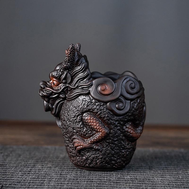 200ML Hight-end Purple Pottery Dragon Public Cup Chahai Kung Fu Tea Set Accessories