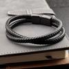 Punk Charm Customize Name Black/brown/blue/coffee Braided Leather Bracelet For Men Engraved Stainless Steel For Women Jewelry