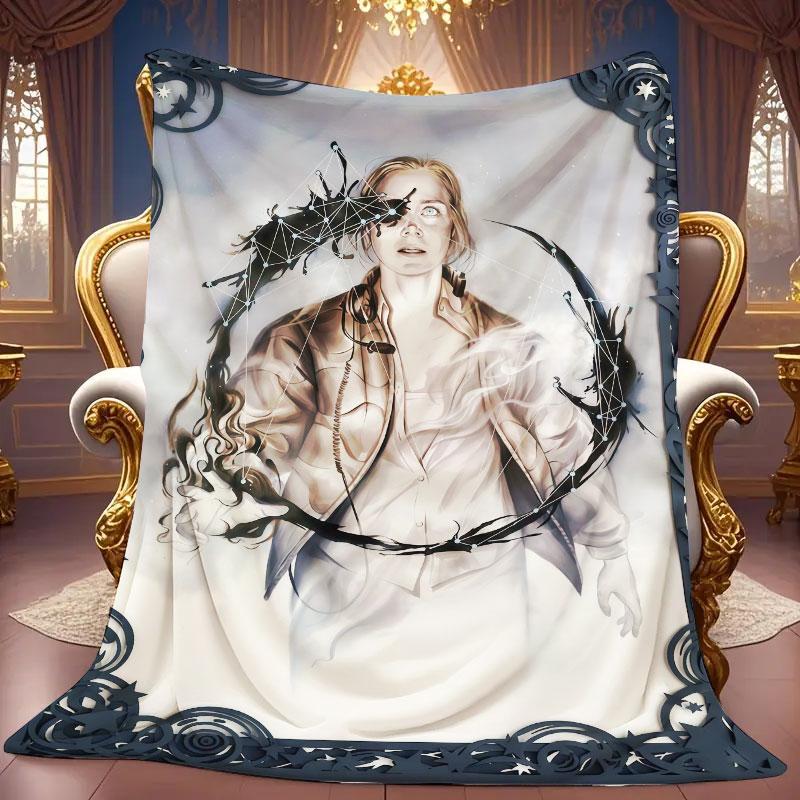 1Pc Posterillustration Print Flannel Blanket, High quality Comfortable for All Seasons, Warmth and Comfort, Perfect for Christmas Gifts
