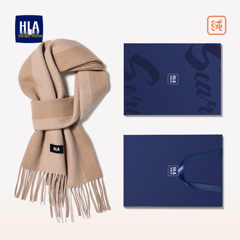 HLA Men's Pure Wool Neck Warmer Scarf