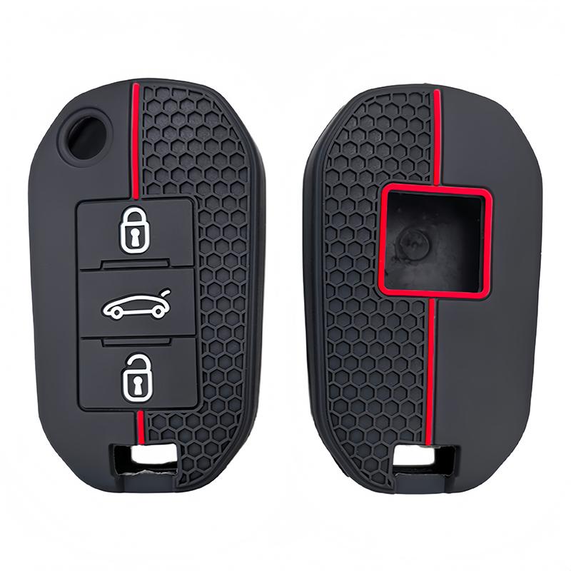 Silicone Flip Folding Key Fob Cover For Peugeot 208 2008 301 308 3008 Rcz 508 408 2008 307 Case For Citroen C3 C4 Berlingo