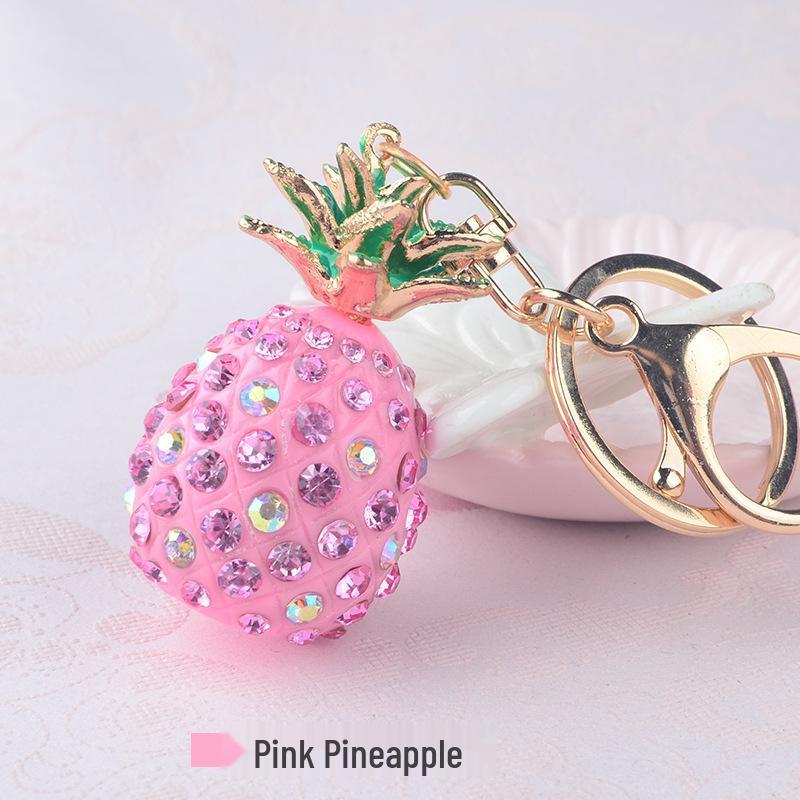 

Mini Pineapple Rhinestone Keychain: Handmade Korean Charm for Women s Bags