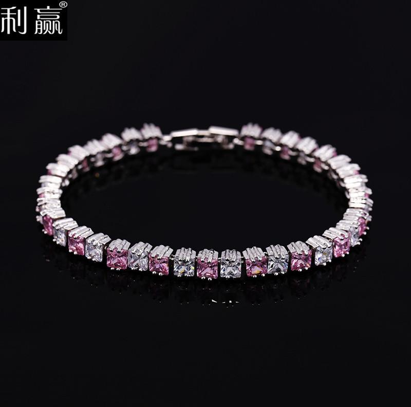 Jewelry Aaa Zircon Bracelet Electroplated 3-Layer Real Platinum, Women'S Hand Jewelry, Gift Jewelry