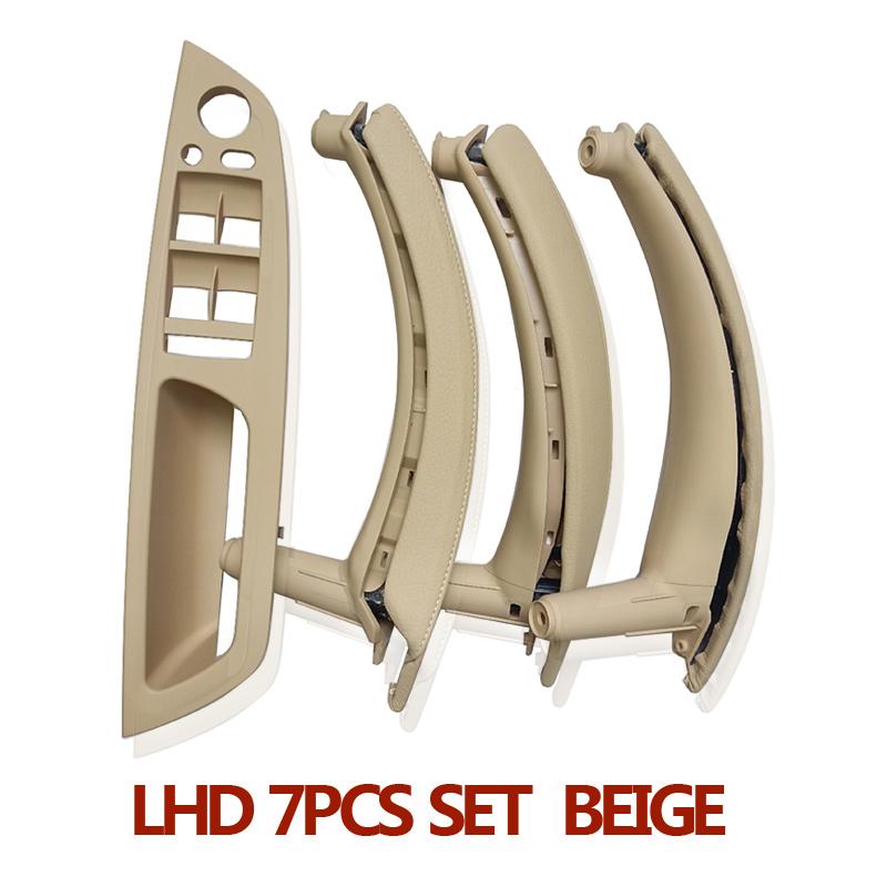 LHD Upgraded Interior Door Handle with Leather Cover Assembly Full Set For BMW X5 X6 E70 E71 E72 2007-2014