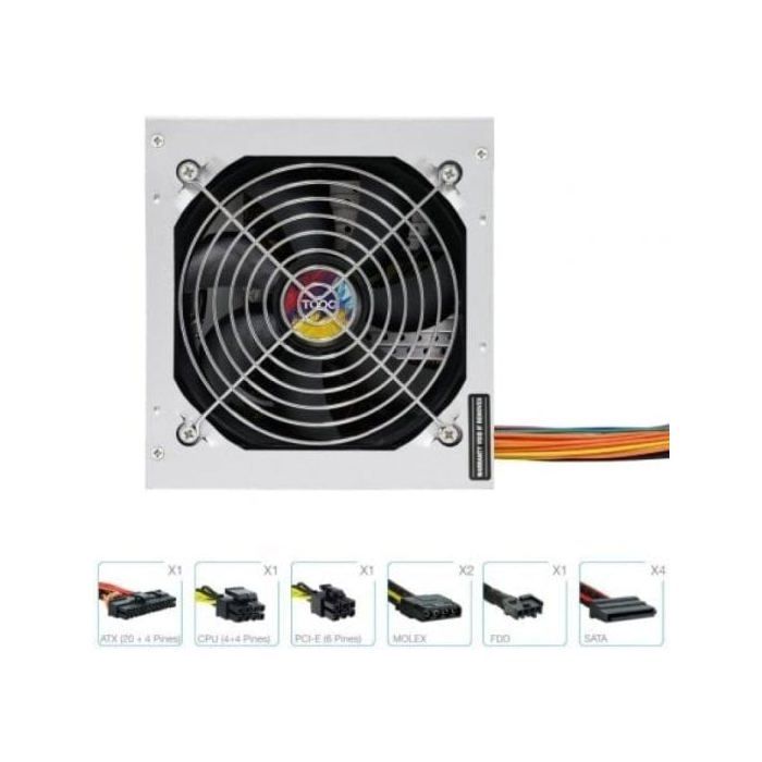 Fuente de Alimentación TooQ 550W Certificación 80 PLUS Bronze TQAPOLO-550SP Compacta y Silenciosa