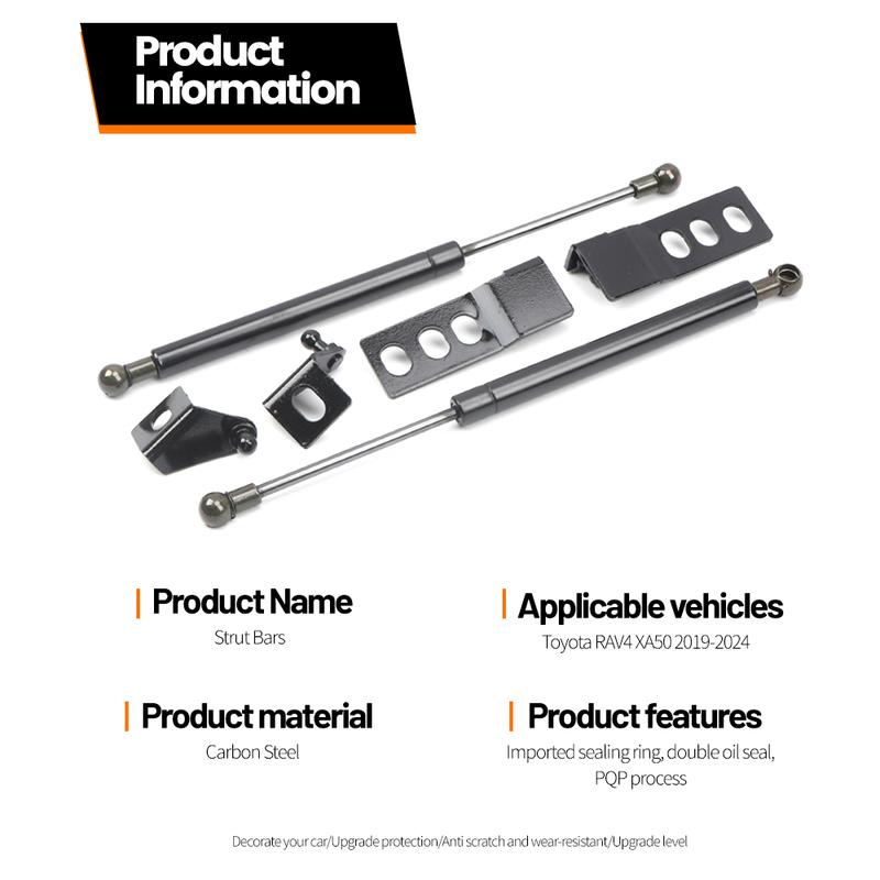 Front Bonnet Hood Strut For Toyota RAV4 XA50 2019-2024 2pcs Lift Support Bars Gas Spring Dampers Engine Cover Rod Accessories