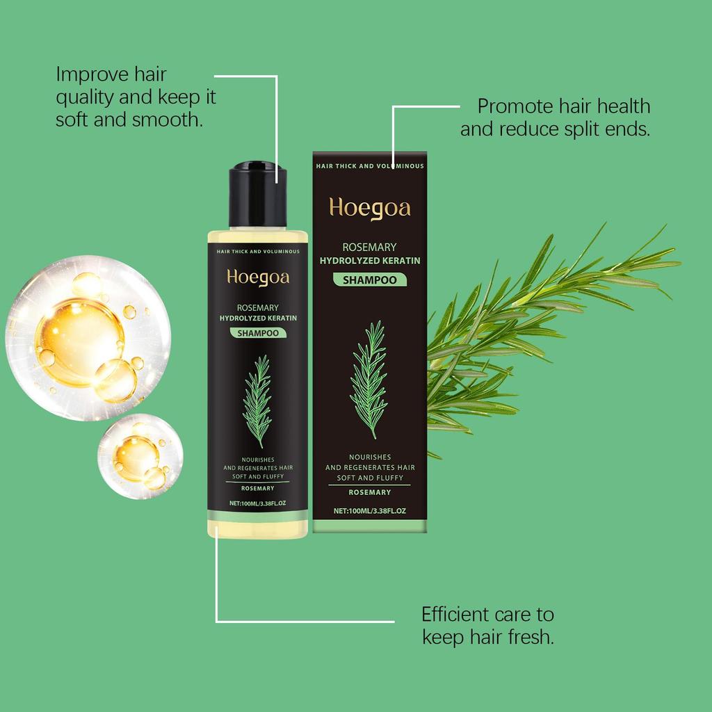 Hoegoa Rosemary Hair Shampoo Volumizing and Thickening Strengthening and Oil Control Nourishes and Repairs Hair Oil Adds Volume
