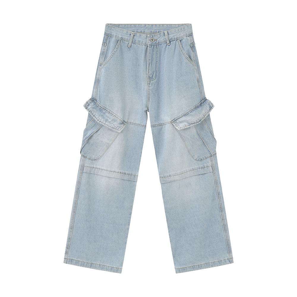 Men's Clothing | New Summer Products, Meichao Heavy Industry Splicing Multi-pocket Washed Jeans Casual