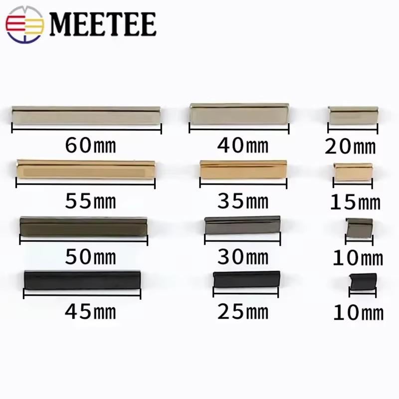10Pcs Meetee 10-60mm Metal Tail Clip Buckle Bag Strap Webbing End Stopper Clasp Clothes Belt Hook DIY Leather Crafts Accessories