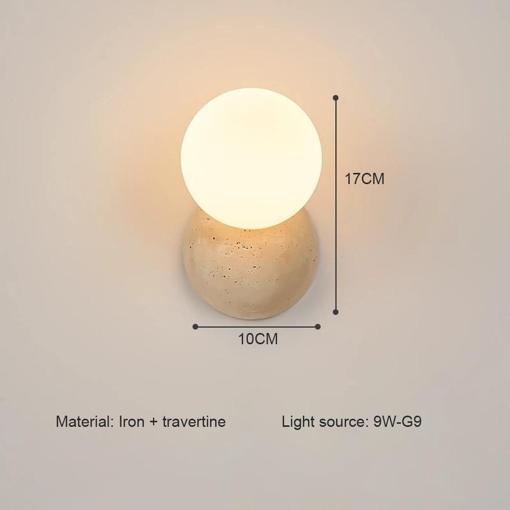 Japanese Wabi Sabi Travertine Light Hotel Bedside Wall Lamp Wabi Sabi Light for Restaurant Travertine Wall Lamp Marble Lamp O