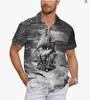 Summer Men's Beach Shirt Printed Hawaiian Short Sleeve Flower Shirt Boys