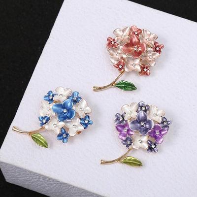 Korean Rhinestone Oil Drop Flower Brooch - Versatile High-End Fashion Accessory