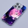 ReZero Ram Waifu Mobile Phone Case for iPhone 17 16 15 14 13 12 11 X XR XS 8 7 Air Pro Max Plus White Translucent Colorful Cover