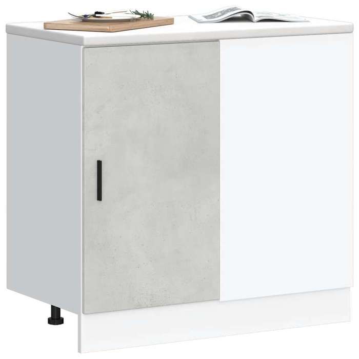 Maison Exclusive - Meuble sous évier "Lyon" Gris béton Bois d'ingénierie
