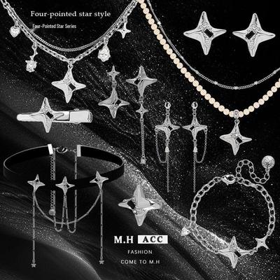 Collier pour femme étoile à quatre branches - Luxe léger et pendentif clavicule au design original