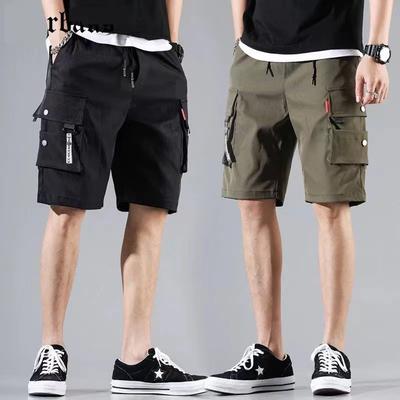 Summer Men's Workwear Shorts Men's Multiple Pockets Medium Shorts Thin Loose Cropped Pants